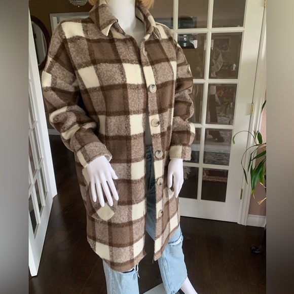 RD Style Jackets & Blazers - NWOT RD Style Conscious Oversized Plaid Shacket
